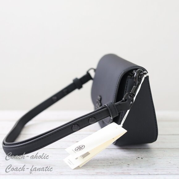 NWT Tory Burch Britten Matte Convertible Crossbody in Black - Picture 6 of 13